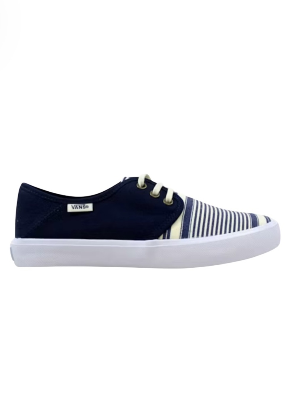 VANS Multi Navy Striped Sneakers, Canvas,Low Top, Lace Up, EUC Size 8
